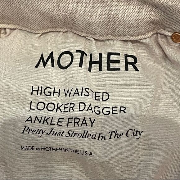 Mother Jeans High-Waisted Looker Dagger Ankle Fray Blush Women's 25 Light Pink - Picture 7 of 16